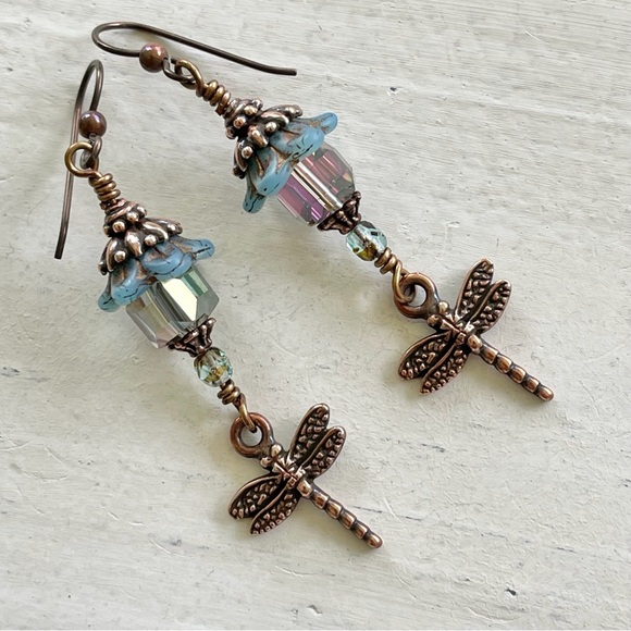 ARTISAN Earrings - “Dragonfly Lanterns” Dangles - Picture 8 of 12
